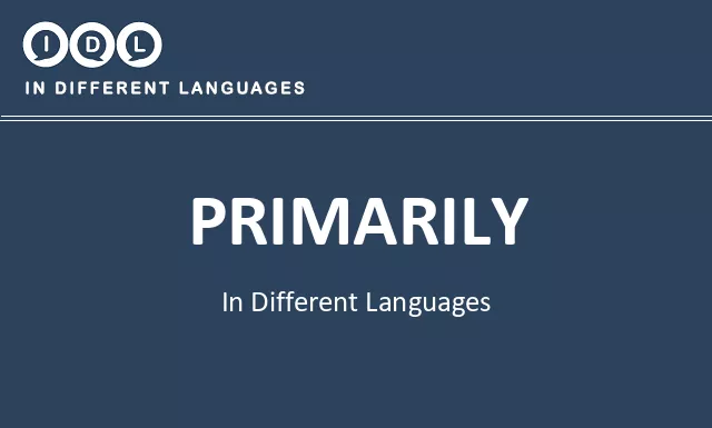 Primarily in Different Languages - Image