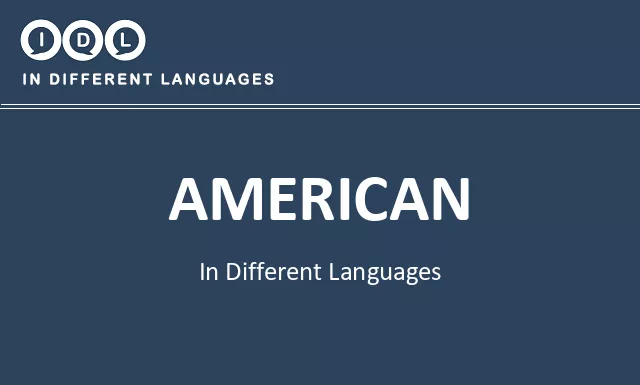 American in Different Languages - Image