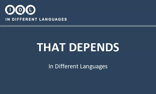 That depends in Different Languages - Image