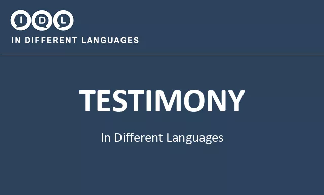 Testimony in Different Languages - Image