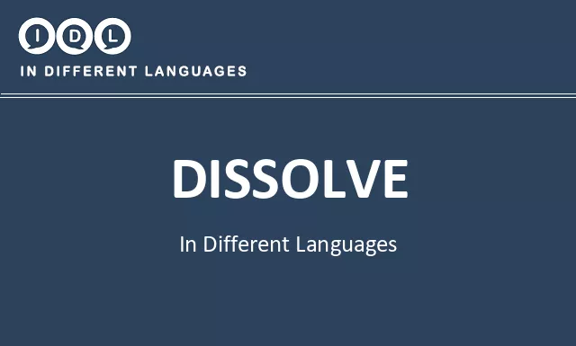Dissolve in Different Languages - Image