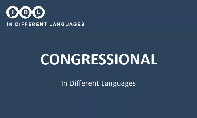 Congressional in Different Languages - Image