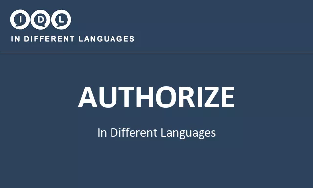 Authorize in Different Languages - Image