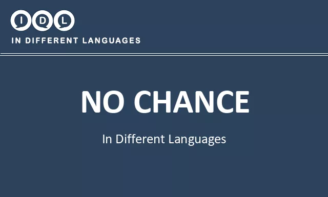 No chance in Different Languages - Image