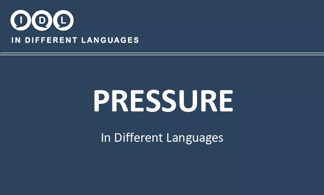 Pressure in Different Languages - Image