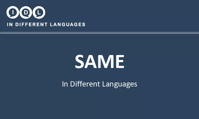 Same in Different Languages - Image