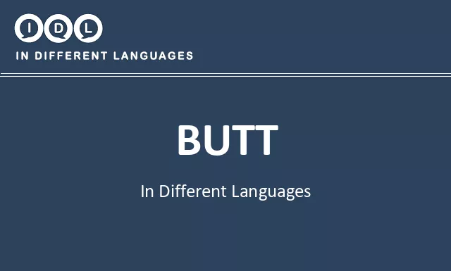 Butt in Different Languages - Image