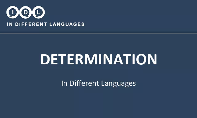 Determination in Different Languages - Image