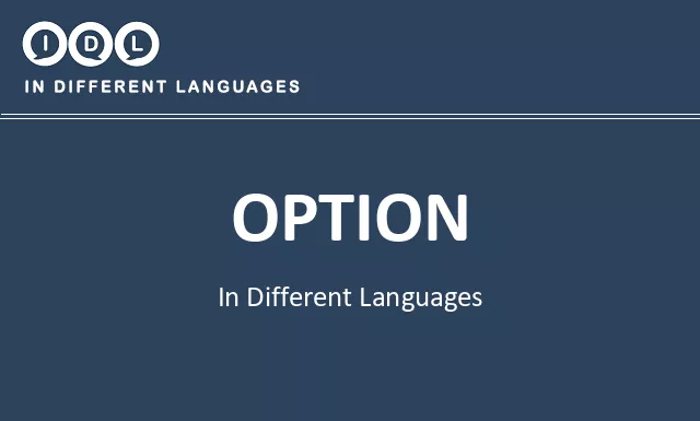 Option in Different Languages - Image