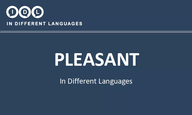 Pleasant in Different Languages - Image