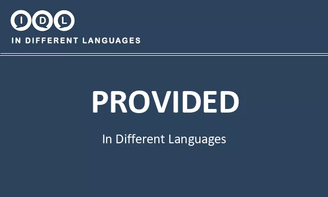 Provided in Different Languages - Image