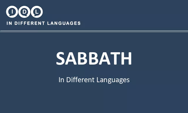 Sabbath in Different Languages - Image