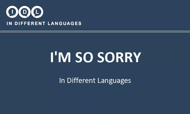 I'm so sorry in Different Languages - Image