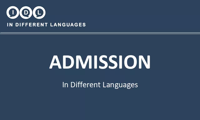 Admission in Different Languages - Image