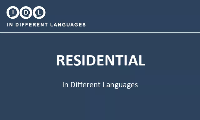 Residential in Different Languages - Image