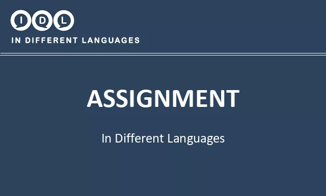 Assignment in Different Languages - Image