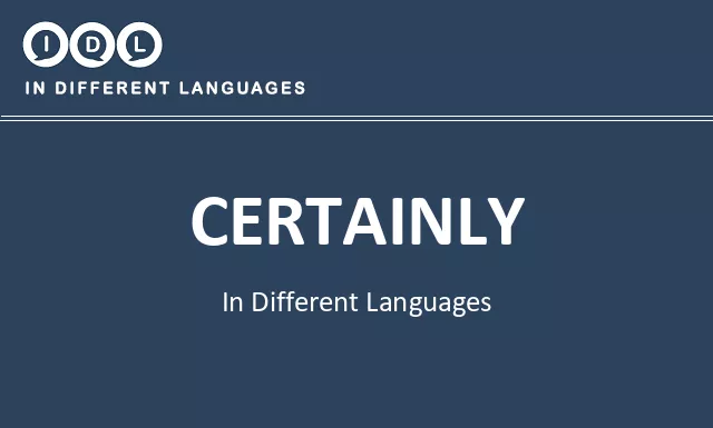 Certainly in Different Languages - Image