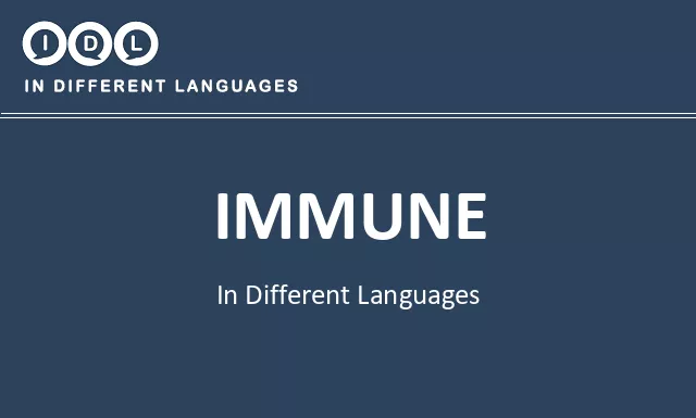 Immune in Different Languages - Image