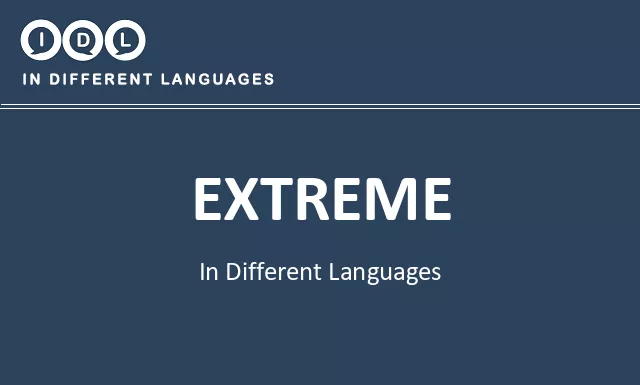 Extreme in Different Languages - Image