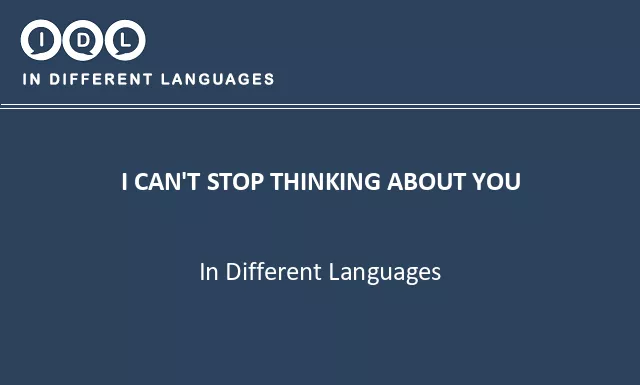 I can't stop thinking about you in Different Languages - Image
