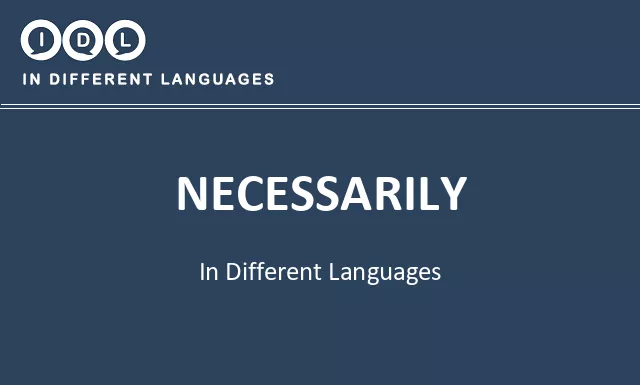 Necessarily in Different Languages - Image