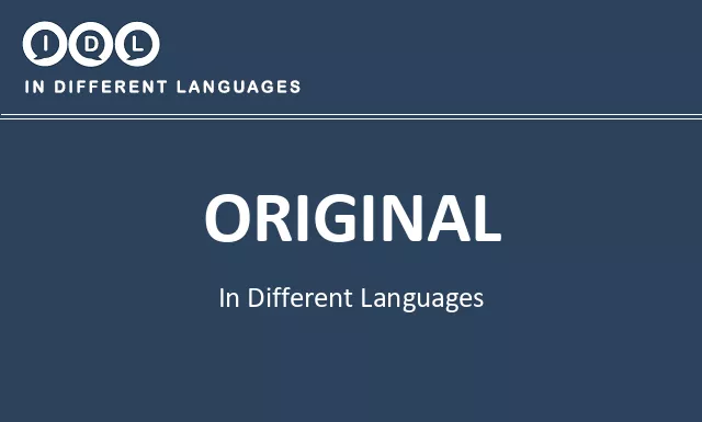 Original in Different Languages - Image