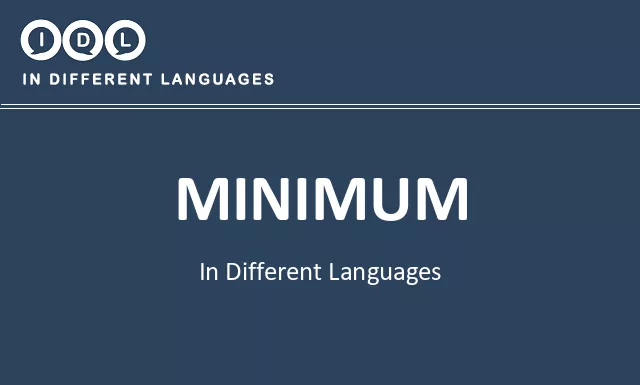 Minimum in Different Languages - Image