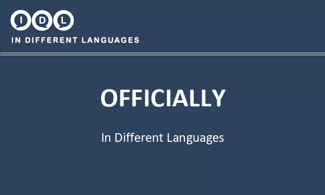 Officially in Different Languages - Image