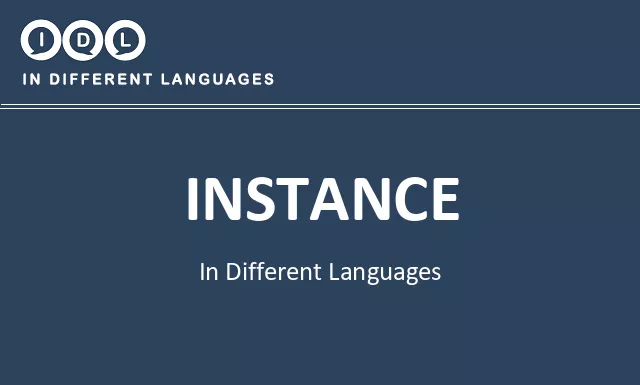 Instance in Different Languages - Image