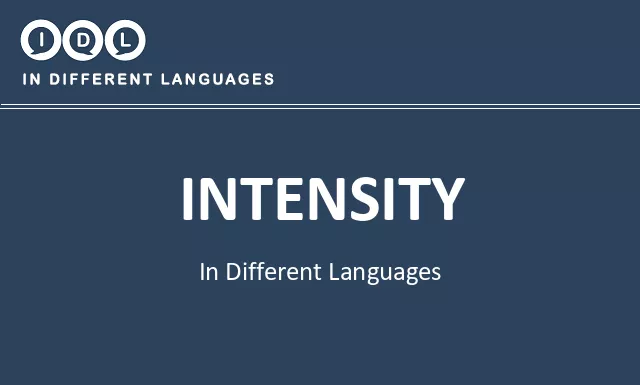Intensity in Different Languages - Image