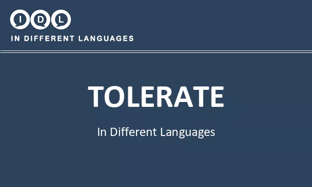 Tolerate in Different Languages - Image