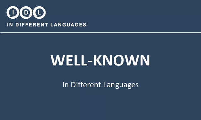 Well-known in Different Languages - Image