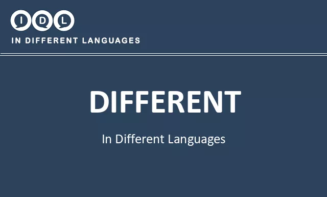 Different in Different Languages - Image