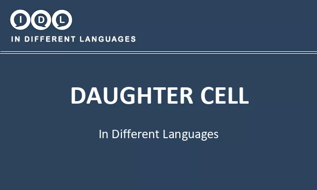 Daughter cell in Different Languages - Image