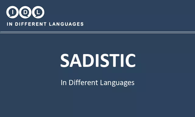 Sadistic in Different Languages - Image