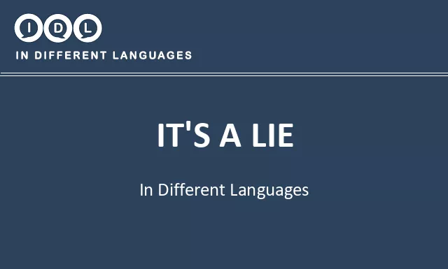 It's a lie in Different Languages - Image