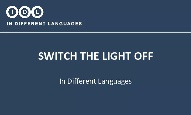 Switch the light off in Different Languages - Image