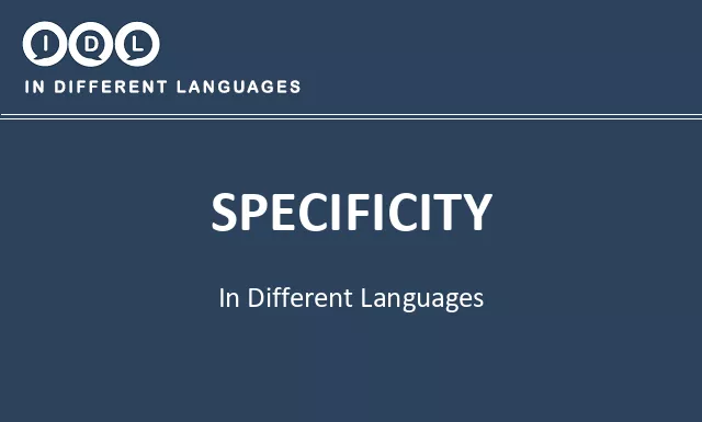 Specificity in Different Languages - Image