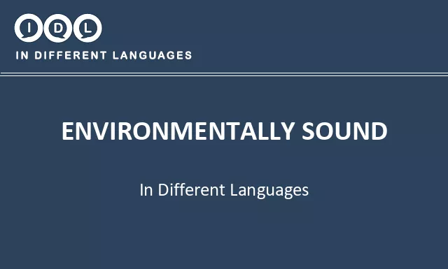 Environmentally sound in Different Languages - Image