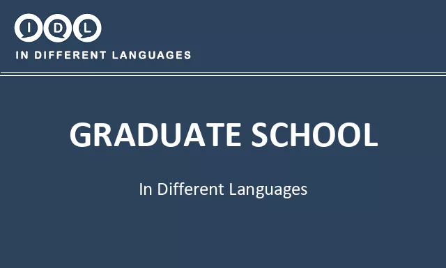 Graduate school in Different Languages - Image