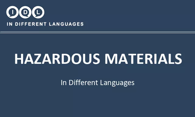 Hazardous materials in Different Languages - Image