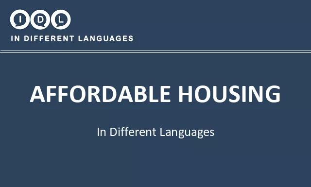 Affordable housing in Different Languages - Image