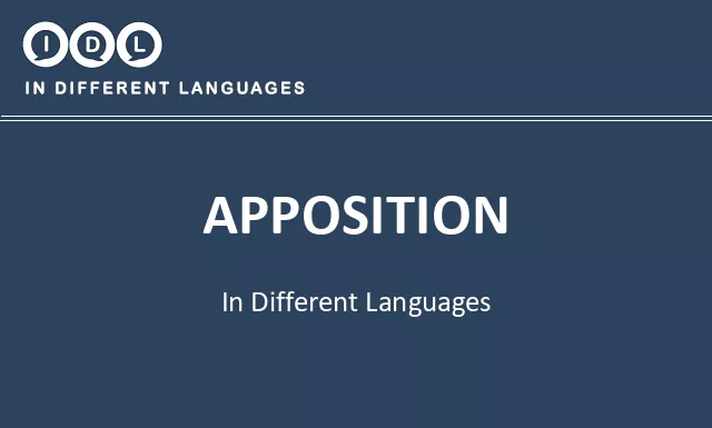 Apposition in Different Languages - Image