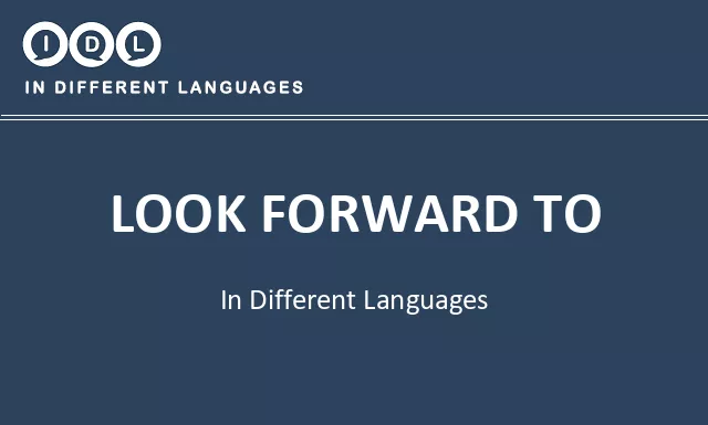Look forward to in Different Languages - Image