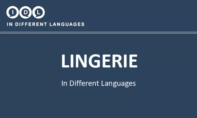 Lingerie in Different Languages - Image