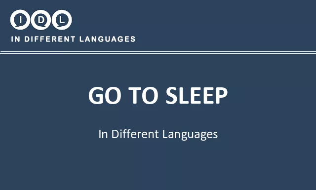 Go to sleep in Different Languages - Image