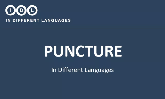 Puncture in Different Languages - Image
