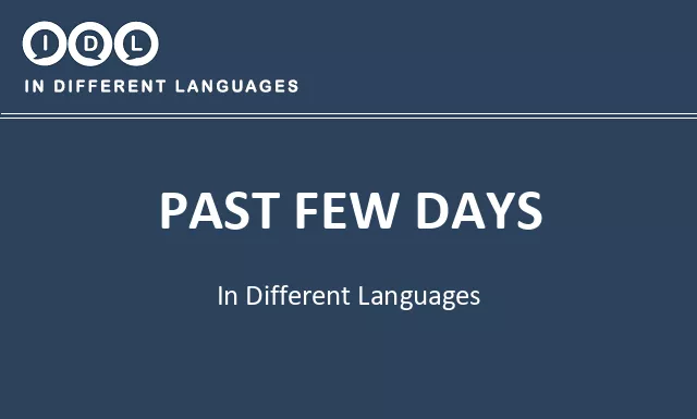 Past few days in Different Languages - Image