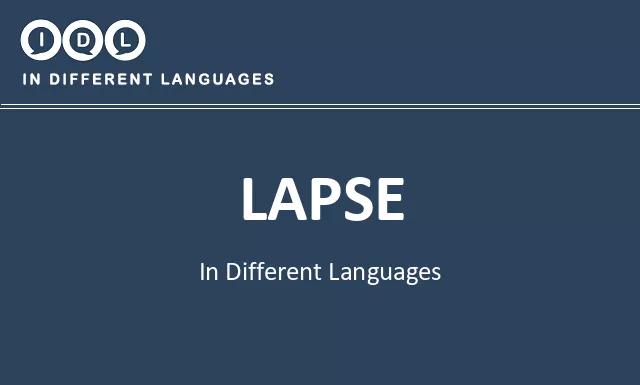 Lapse in Different Languages - Image