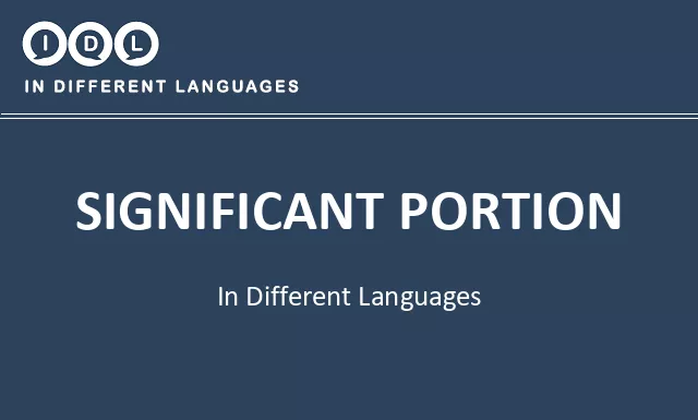 Significant portion in Different Languages - Image